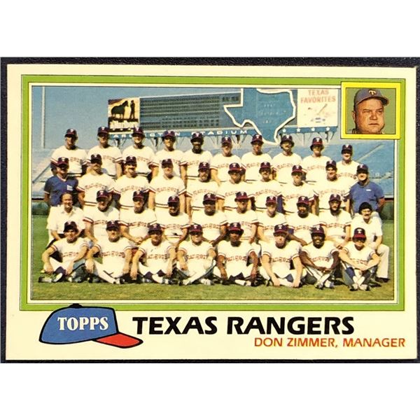 1981 TOPPS TEXAS RANGERS