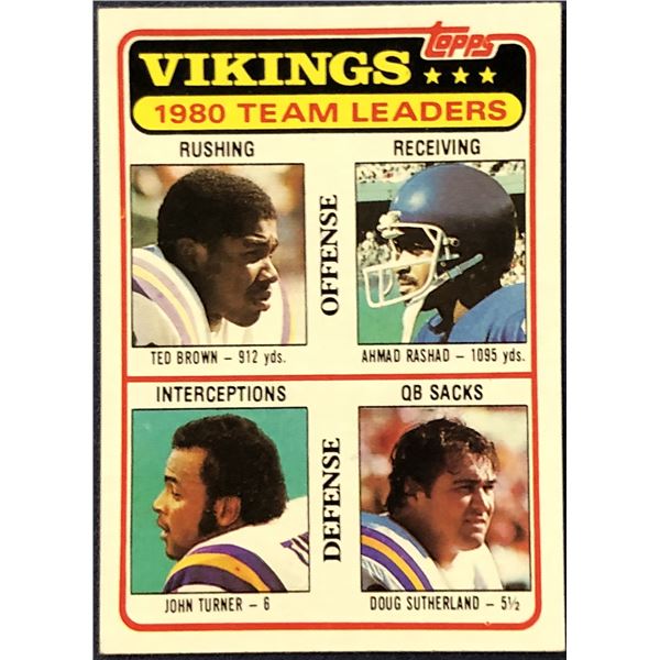 1981 TOPPS NFL FOOTBALL AHMAD RASHAD