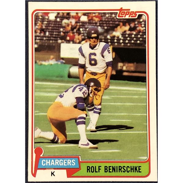 1981 TOPPS NFL FOOTBALL ROLF BENIRSCHKE