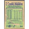 Image 2 : 1990-91 TOPPS RON FRANCIS (HOF)