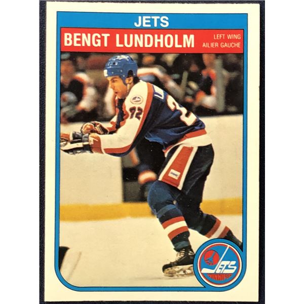 1982-83 O-PEE-CHEE NHL HOCKEY BENGT LUNDHOLM ROOKIE CARD