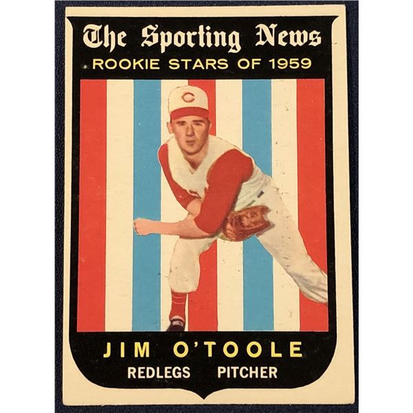 1959 TOPPS GRAY BACK JIM O'TOOLE ROOKIE CARD