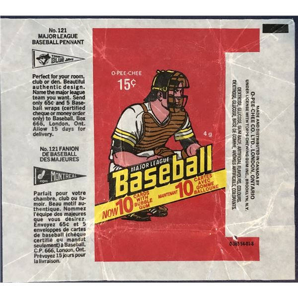 1978 O-PEE-CHEE BASEBALL WRAPPER