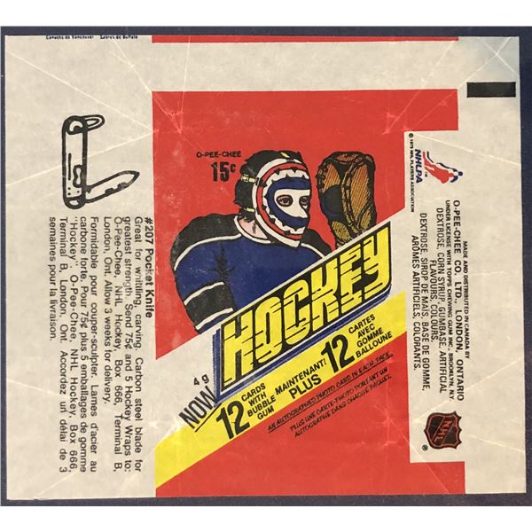 1977-78 O-PEE-CHEE NHL HOCKEY WRAPPER