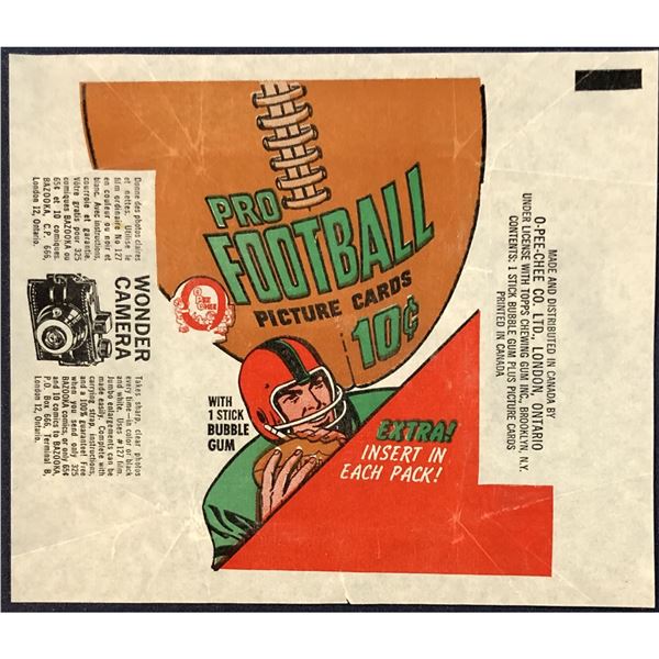 1970 O-PEE-CHEE CFL FOOTBALL WRAPPER