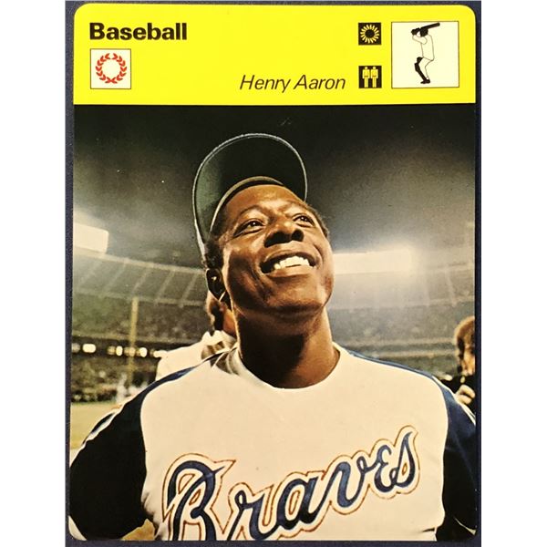 1977 SPORTSCASTER CARD - HANK AARON (HOF)