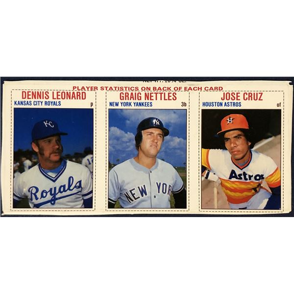 1979 HOSTESS BASEBALL PANEL - GRAIG NETTLES / JOSE CRUZ