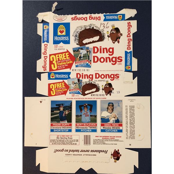 1976 HOSTESS DING DONGS BASEBALL COMPLETE BOX - BERT BLYLEVEN (HOF)