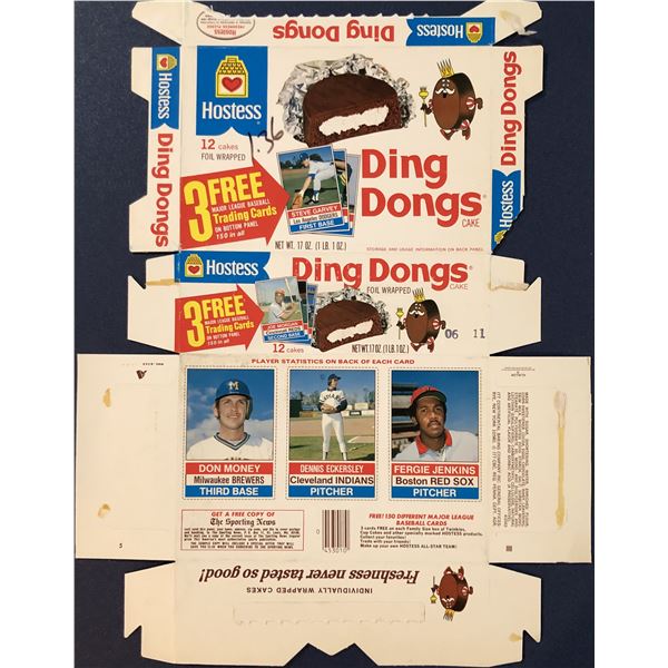 1976 HOSTESS DING DONGS BASEBALL COMPLETE BOX - DENNIS ECKERSLEY / FERGIE JENKINS (HOF)