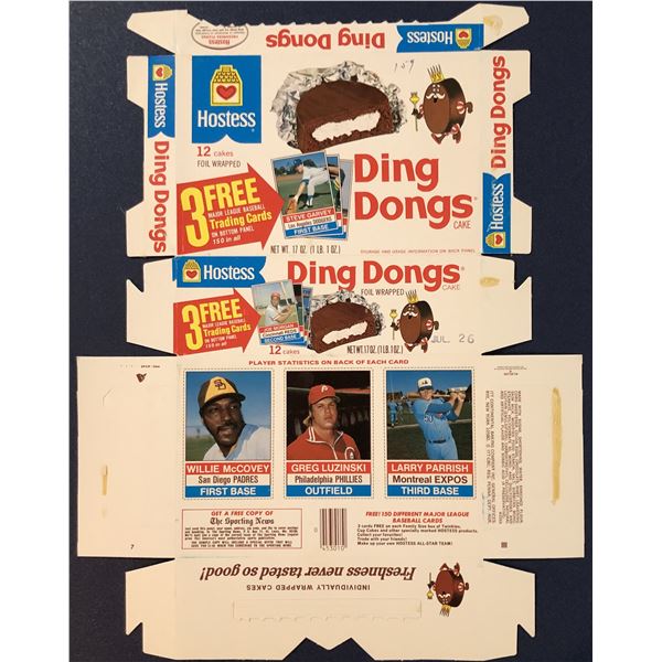 1976 HOSTESS DING DONGS BASEBALL COMPLETE BOX - LARRY PARRISH