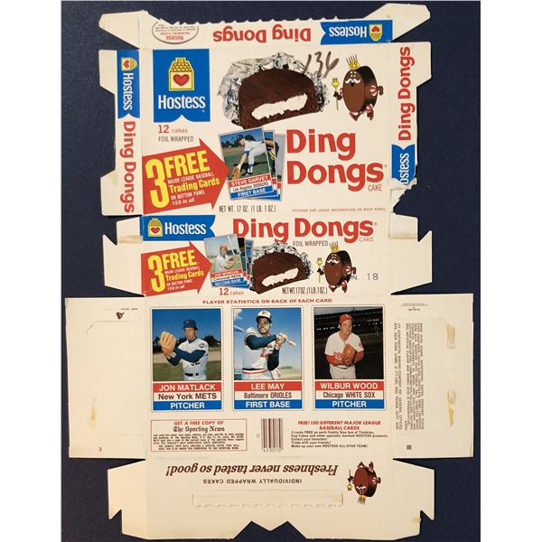1976 HOSTESS DING DONGS BASEBALL COMPLETE BOX - WILBUR WOOD
