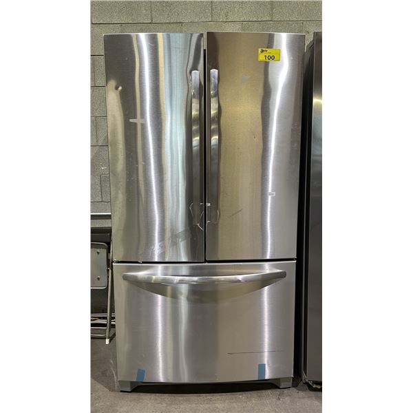 FRIGIDAIRE 36" WIDE STAINLESS STEEL FRENCH DOOR FRIDGE WITH BOTTOM FREEZER DRAWER