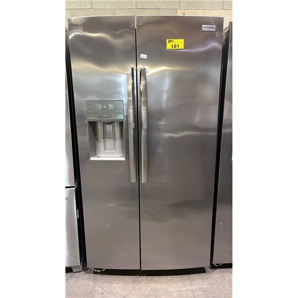 FRIGIDAIRE GALLERY 36"W STAINLESS STEEL SIDE-BY-SIDE FRIDGE W/WATER & ICE DISPENSER