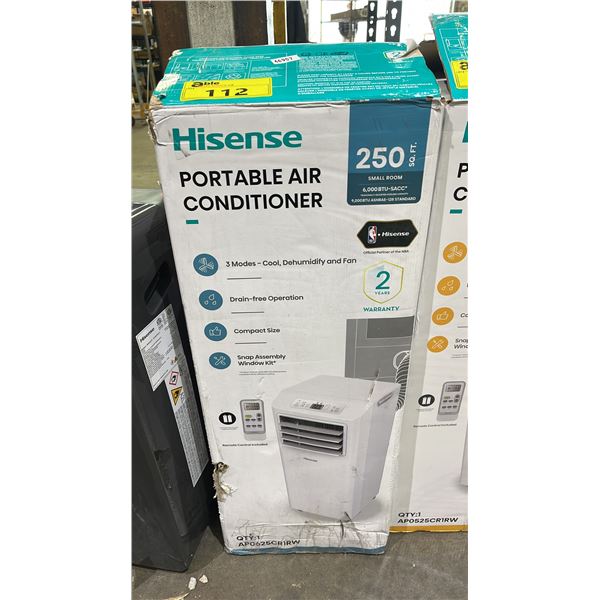 HISENSE 250 SQ. FT. 6000 BTU SACC PORTABLE AIR CONDITIONER WITH HOSE *IN BOX*