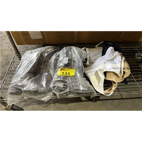 (2) PAIRS OF *NEW WITH TAGS* ARDEN B. BROWN COWBOY BOOTS & (4) SIZE L PADDED SPORTS BRAS