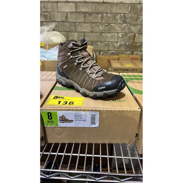 *NEW* PAIR OF OBOZ MEN'S BRIDGER MID B-DRY WATERPROOF HIKING BOOTS: SIZE 8 WIDE
