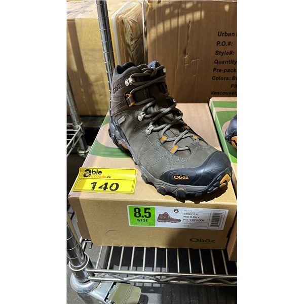 *NEW* PAIR OF OBOZ MEN'S BRIDGER MID B-DRY WATERPROOF HIKING BOOTS: SIZE 8.5 WIDE