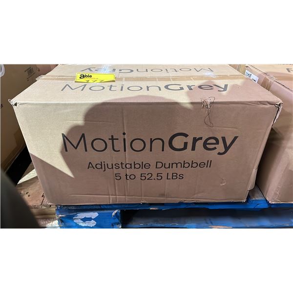 MOTION GREY ADJUSTABLE DUMBBELLS: 5 TO 52.5 LBS