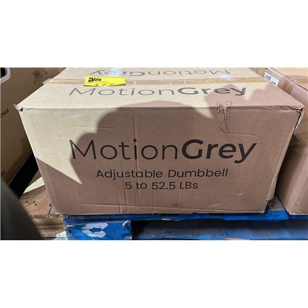 MOTION GREY ADJUSTABLE DUMBBELLS: 5 TO 52.5 LBS