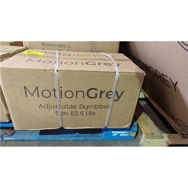 MOTION GREY ADJUSTABLE DUMBBELLS: 5 TO 52.5 LBS