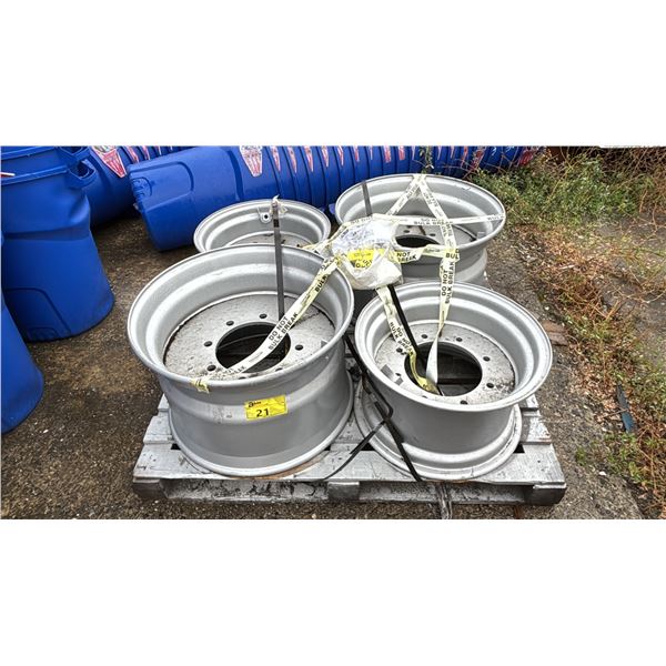 SET OF 2 20" 8 BOLT METAL RIMS & SET OF 2 16" 8 BOLT METAL RIMS