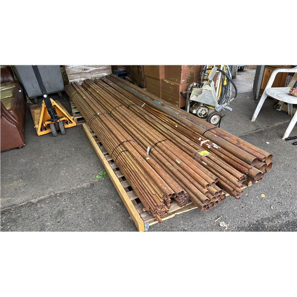 PALLET OF 12' LENGTHS OF ASSORTED GAUGE COPPER PIPES