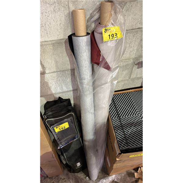 ROLL OF RED FAUX SUEDE & ROLL OF DARK BROWN FAUX LEATHER