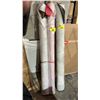 Image 1 : 1 ROLL OF BROWN UPHOLSTERY VINYL & ROLL OF RED UPHOLSTERY VINYL