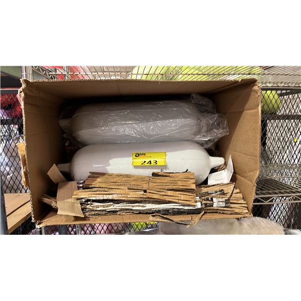 BOX OF WHITE VINYL BOAT FENDERS/BUMPERS