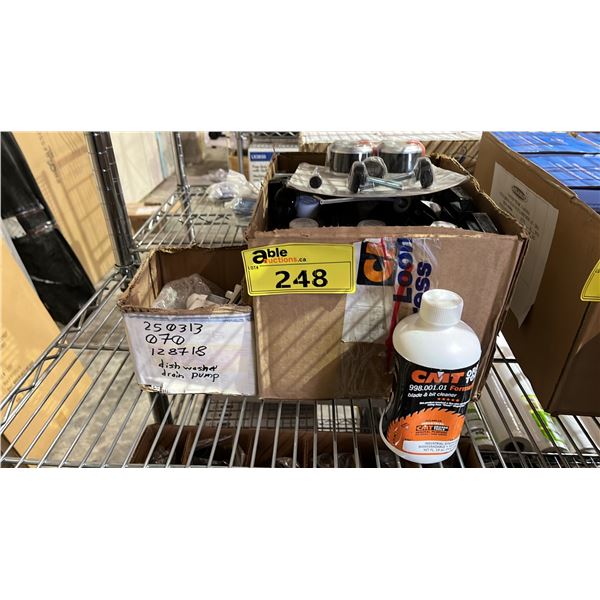 DISHWASHER DRAIN PUMP & BOX OF CMT FORMULA 2050 BLADE & BIT CLEANER & MORE