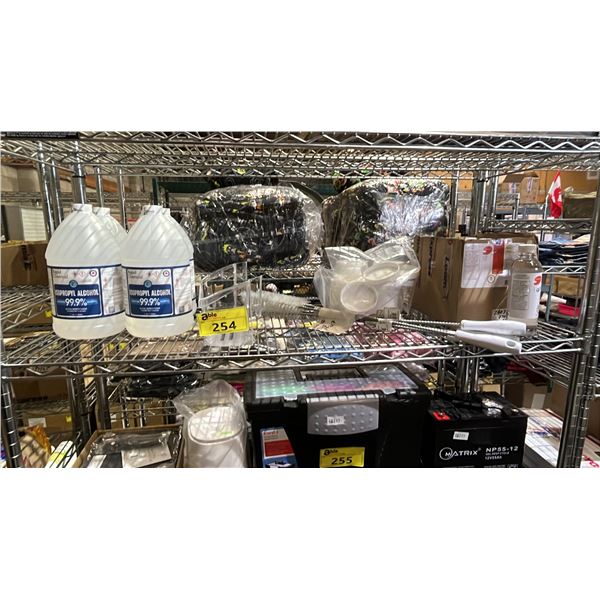 4 X 4L 99.9% ISOPROPYL ALCOHOL, CASE OF ODORLESS SOLVENT, LONG HANDLED SCRUB BRUSHES & MORE