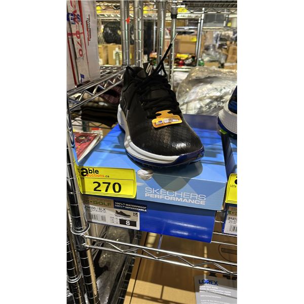 SKETCHERS MEN'S BLACK GO GOLF BLADE GF SPIKLESS GOLF SHOES: SIZE 8