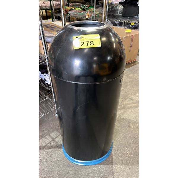 BLACK STEEL DOME TOP WASTE CONTAINER