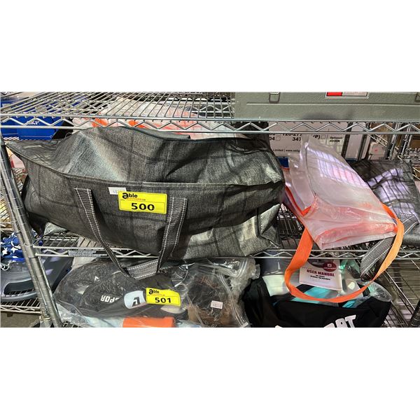 SHELF OF ASSORTED STORAGE BAGS