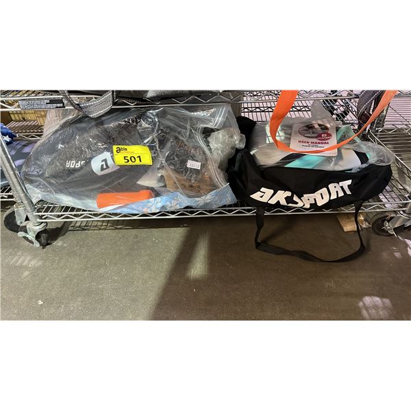 SHELF OF ASSORTED INFLATABLE AIR MATS AND MORE