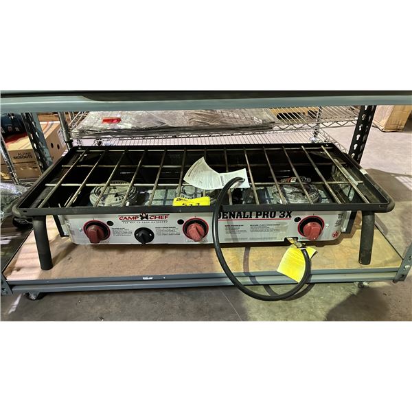 CAMP CHEF DENALI PRO3X PORTABLE THREE-BURNER PROPANE OUTDOOR CAMPING STOVE