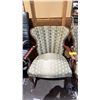 Image 2 : PAIR OF VINTAGE UPHOLSTERED WOODEN ARMCHAIRS