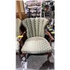 Image 3 : PAIR OF VINTAGE UPHOLSTERED WOODEN ARMCHAIRS