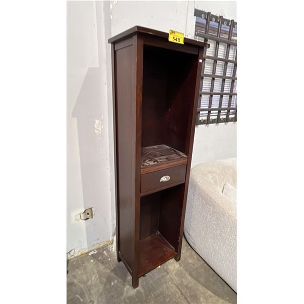 WOODEN 1-DRAWER OPEN STORAGE  CABINET