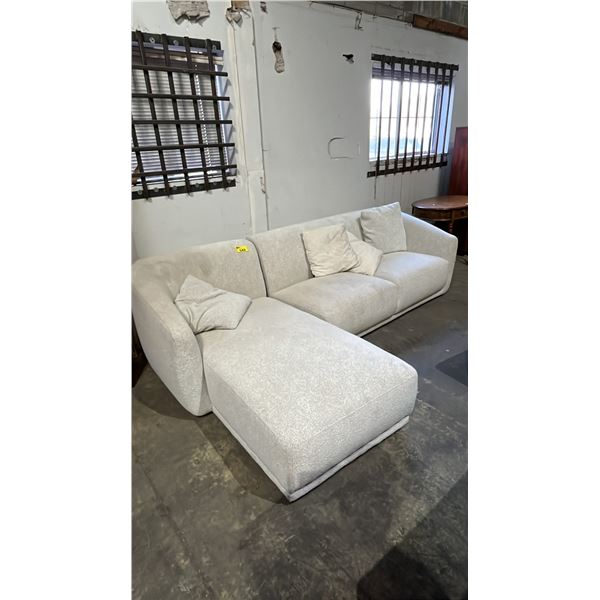 2-PIECE IVORY FABRIC SECTIONAL SOFA WITH CHAISE