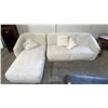 Image 2 : 2-PIECE IVORY FABRIC SECTIONAL SOFA WITH CHAISE