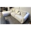 Image 3 : 2-PIECE IVORY FABRIC SECTIONAL SOFA WITH CHAISE