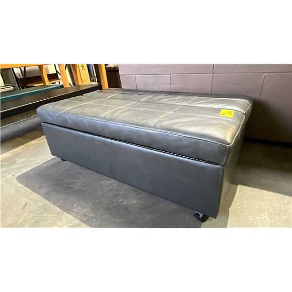 FAUX LEATHER FOLD-OUT SLEEPER OTTOMAN *FRAME BENT*
