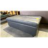 Image 1 : FAUX LEATHER FOLD-OUT SLEEPER OTTOMAN *FRAME BENT*