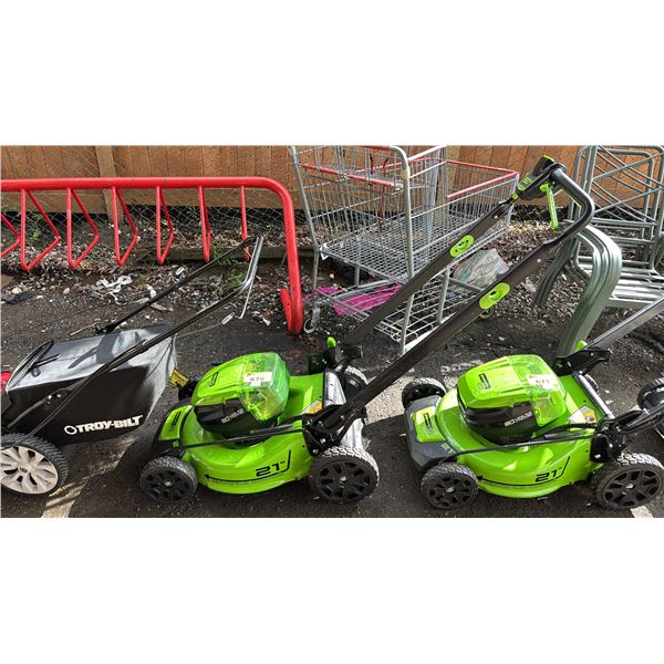 GREENWORKS PRO 80V CORDLESS MOWER (NO BATTERY, NO CHARGER, NO REAR BAG, UNKNOWN WORKING CONDITION)