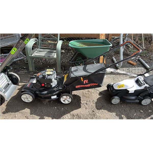 REMINGTON RMA2S5 SELF PROPELLED GAS MOWER WITH REAR BAG (SELF PROPELLED LINE DAMAGED/BROKEN)
