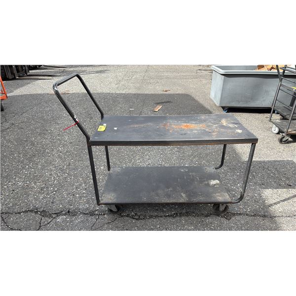 METAL 2-TIER 4-WHEEL PUSH CART