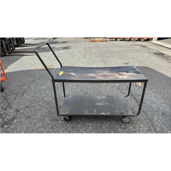 METAL 2-TIER 4-WHEEL PUSH CART