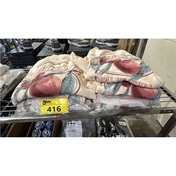 (6) *NEW WITH TAGS* KING COUNTY STONE FRUITS SWEATSHIRTS: SIZES XS-XL