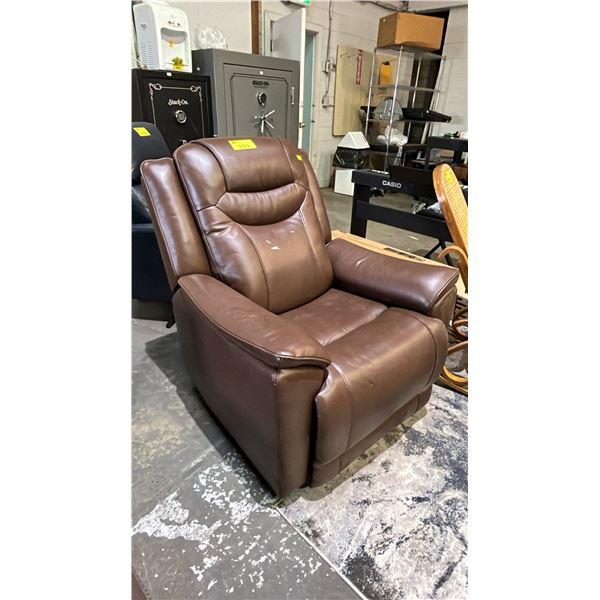GILMAN CREEK TOP -GRAIN LEATHER POWER RECLINER WITH REMOTE.